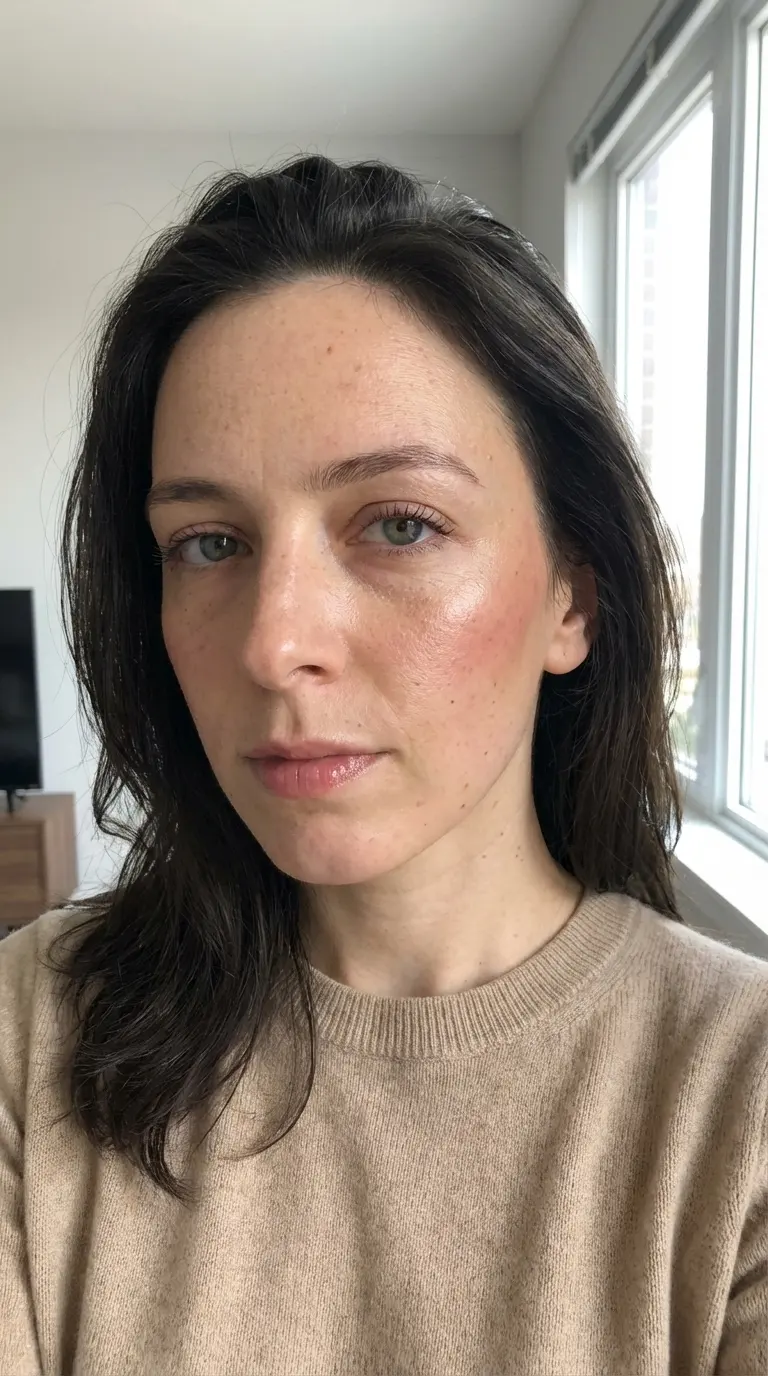 Dull and unedited portrait photo before AI auto perfect retouching